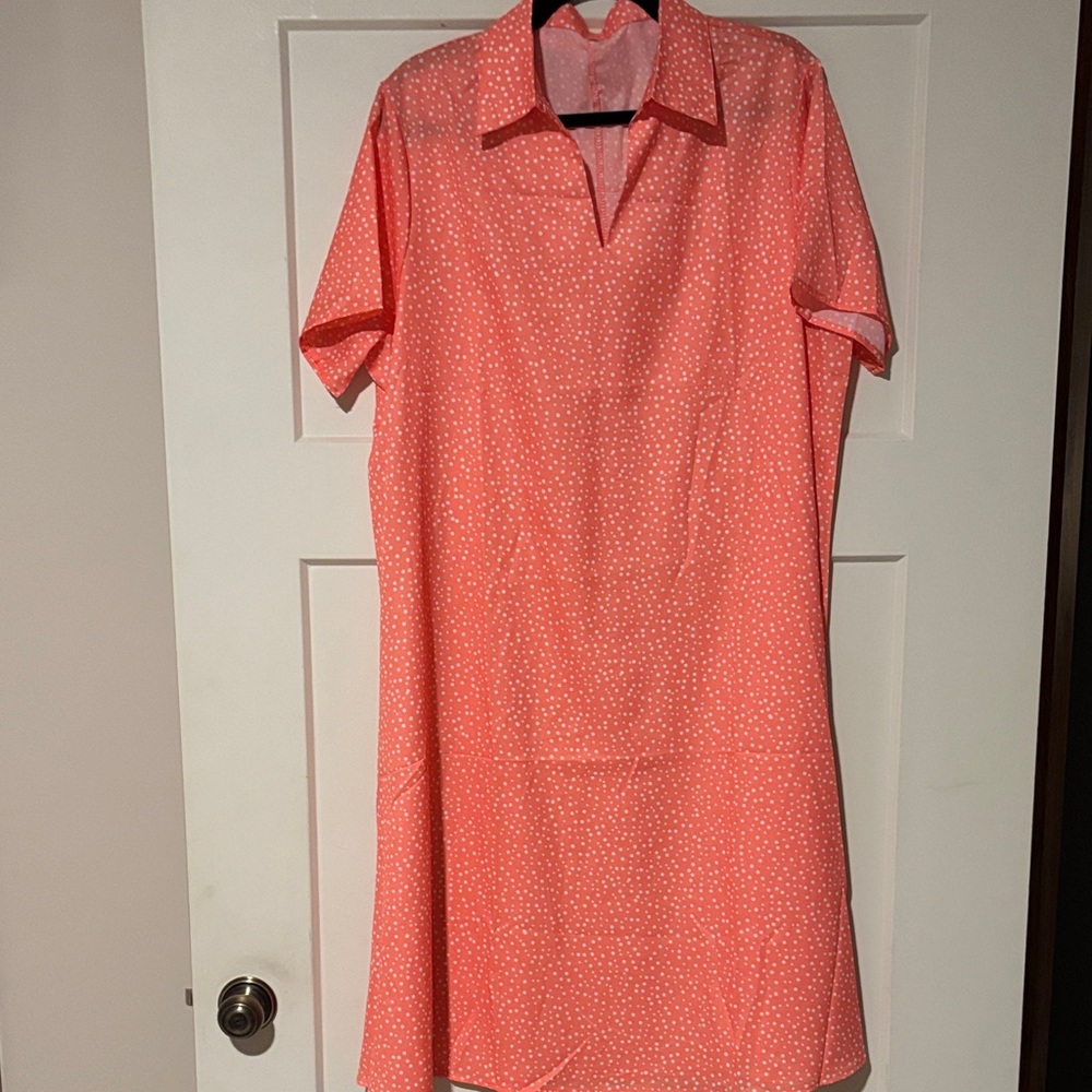 BUNDLE AND SAVE!
Coral Polka Dot Dress